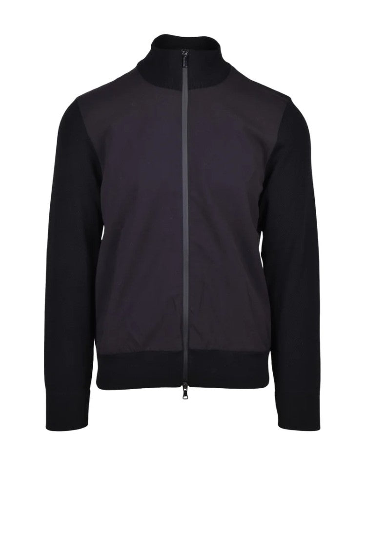 Paul & Shark Zip Cardigan Mock Neck - Black