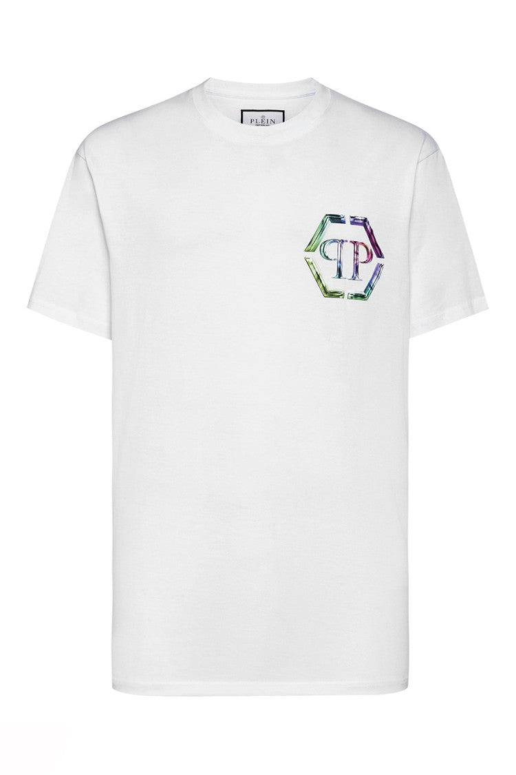 Philipp Plein Short-Sleeve Cotton T-Shirt Hexagonal Logo