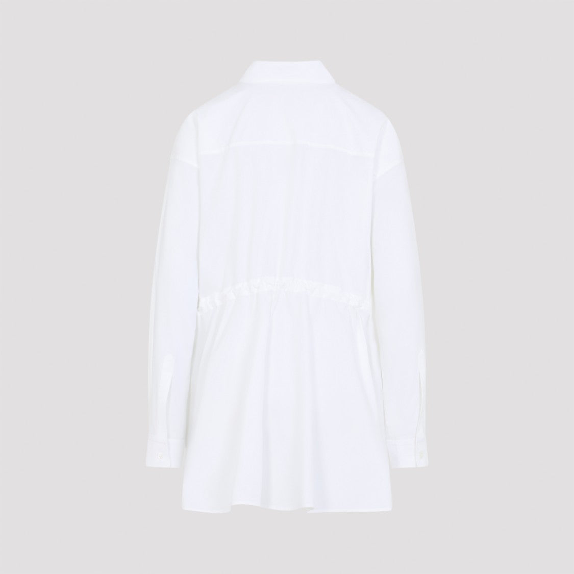 Balenciaga White Long-Sleeve Cotton Shirt Dress