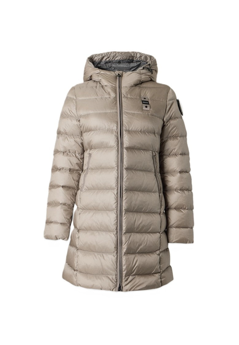 Blauer Americane Long Horizontal Quilting Padded Down Jacket