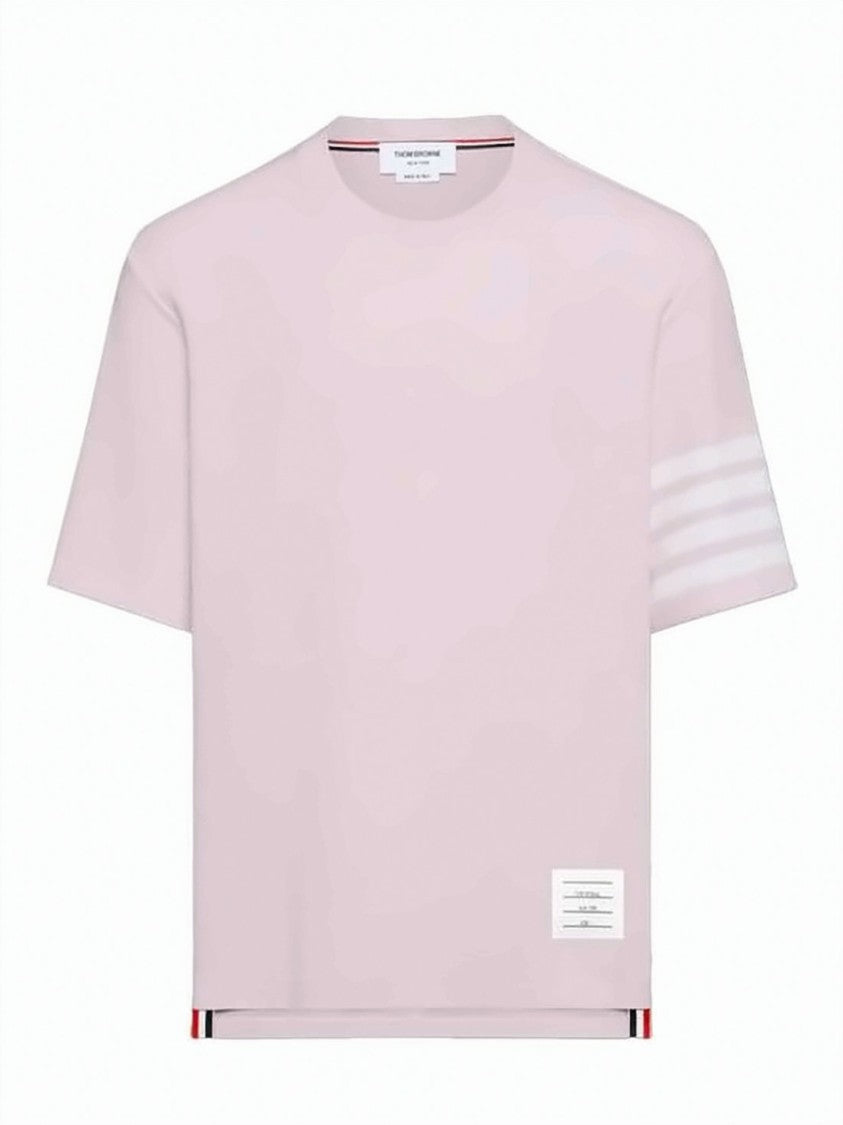 Thom Browne Short-Sleeved T-Shirt With Tricolor Ribbon Detail