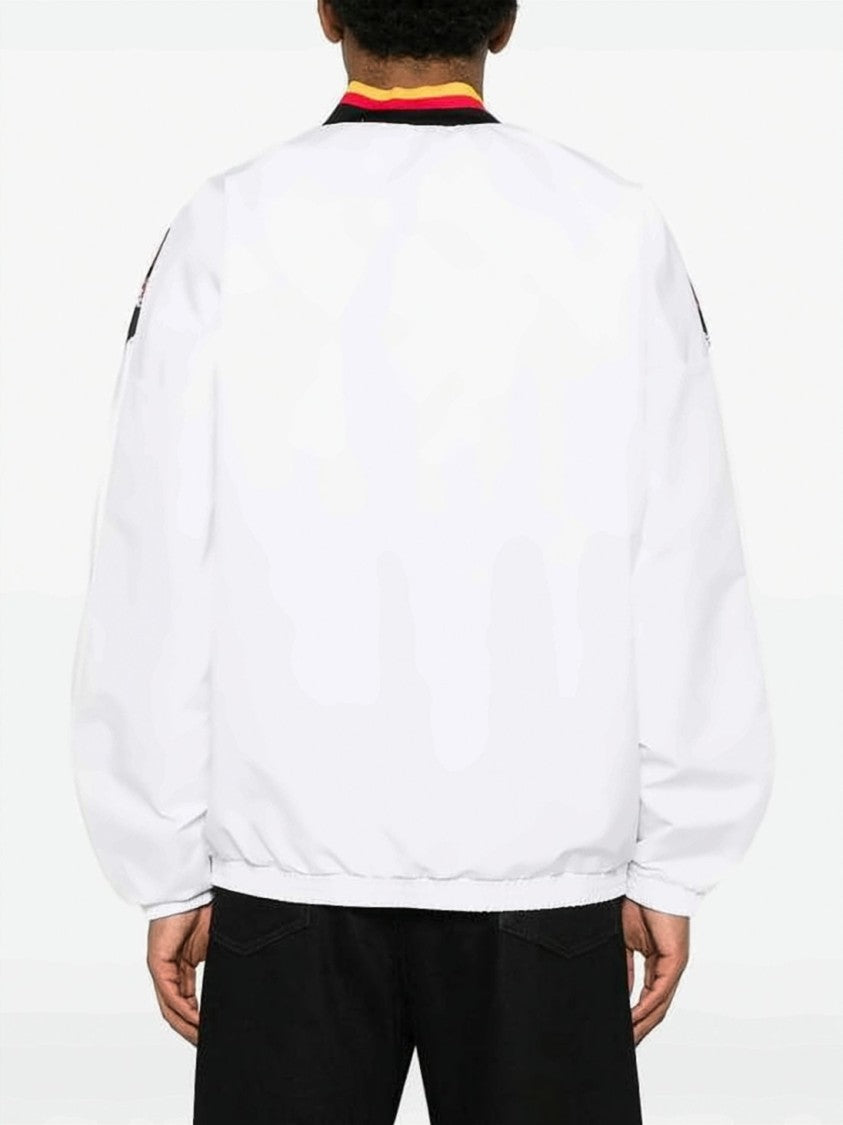 Adidas Geometric Pattern Zip-Up Jacket With Ribbed Collar