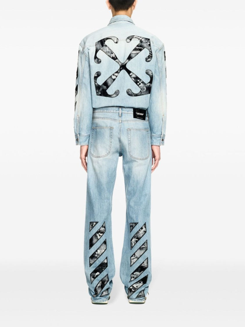 Off-White Light Blue Cotton Off-White Fresco Jeans