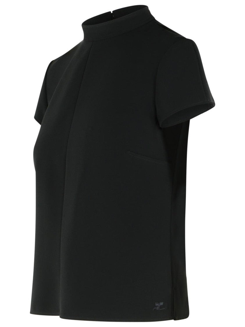 Courrèges 'Heritage' Black Polyester Blend T-Shirt
