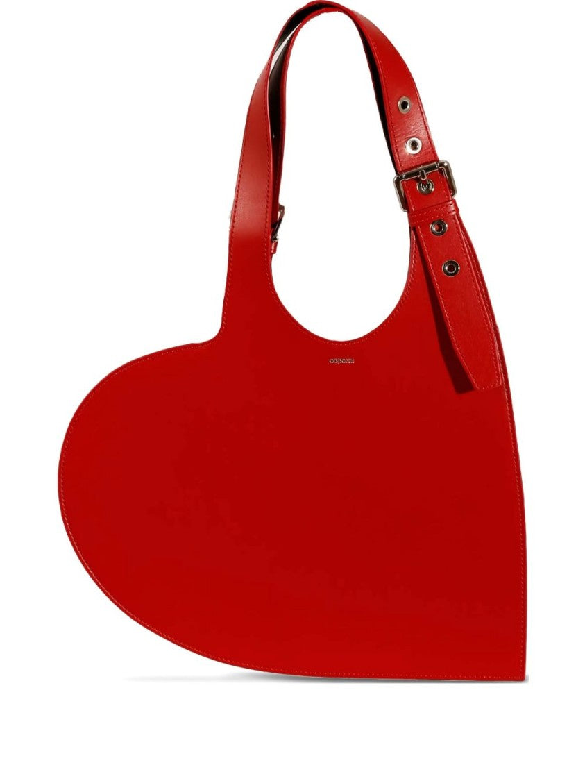 Coperni Heart-Shaped Red Bag With Metallic Studs