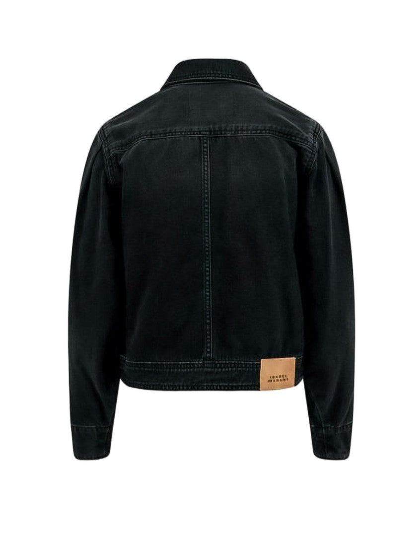 Isabel Marant Cropped Denim Jacket With Classic Collar