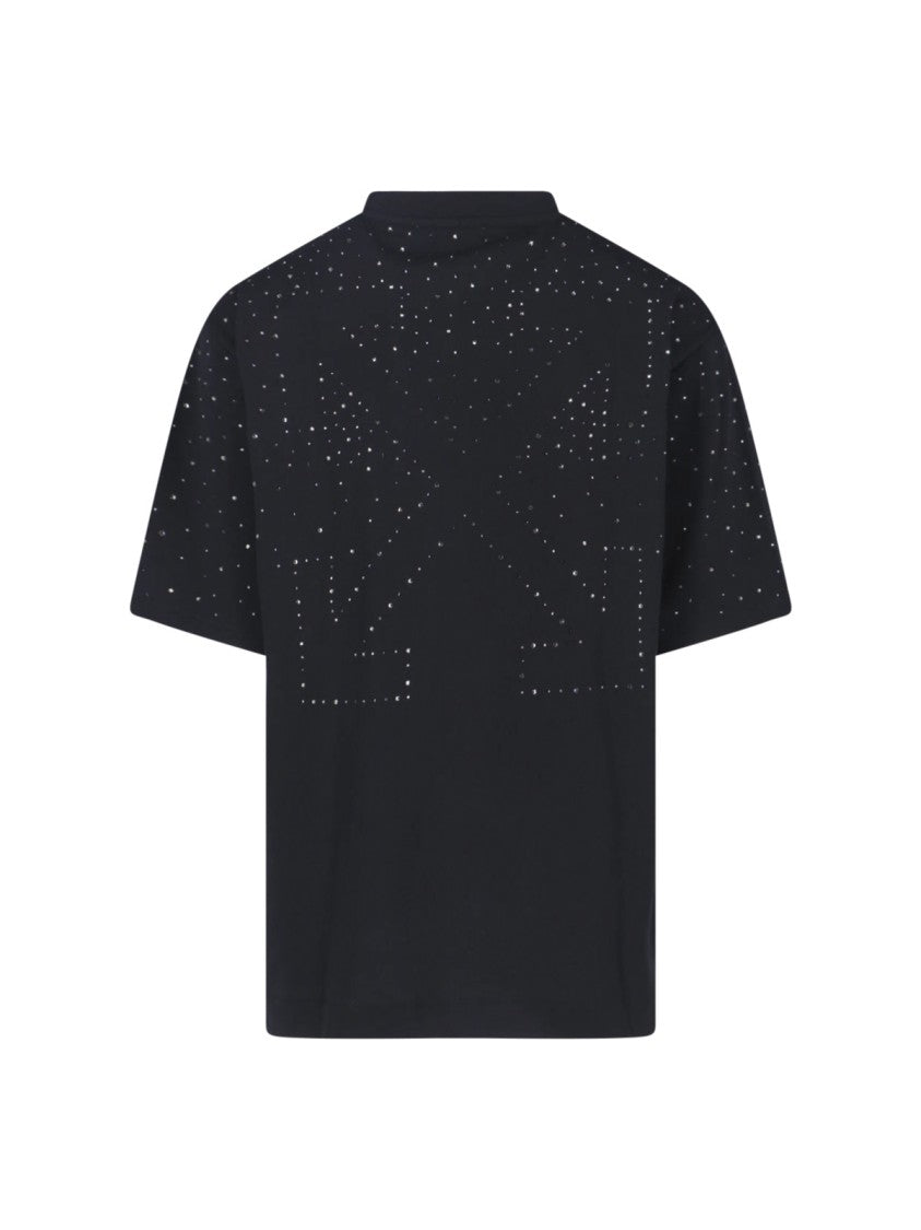 Off-White "Logo Strass" T-Shirt – Black