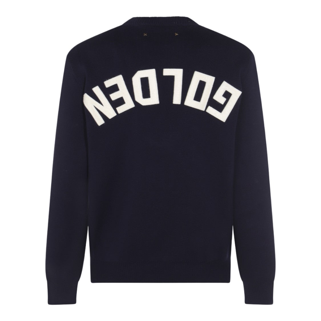 Golden Goose Crew Neck Knit Sweater With Contrasting Back Lettering