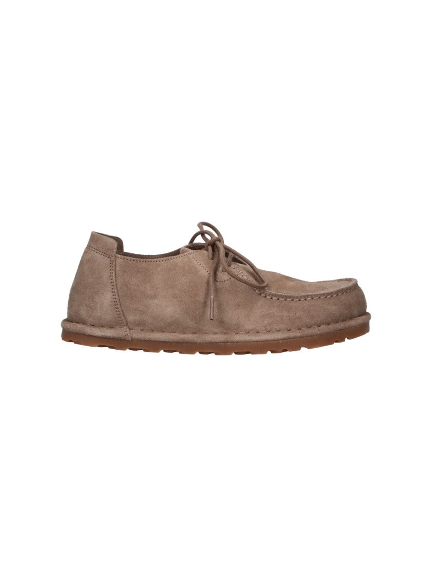 Birkenstock Taupe Utti Lace Leather Derby Shoes