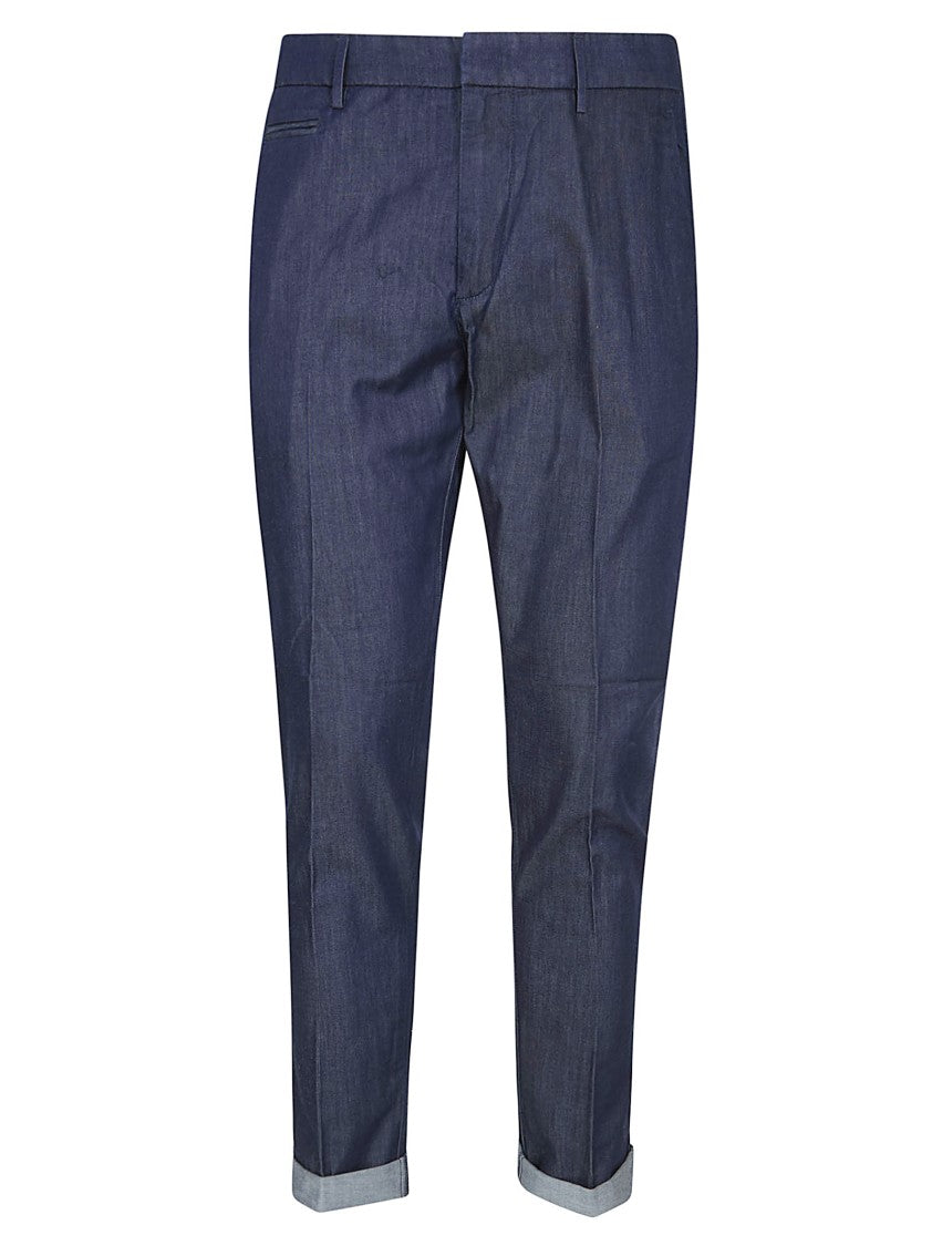 Dondup Tailored Indigo Cotton Pants