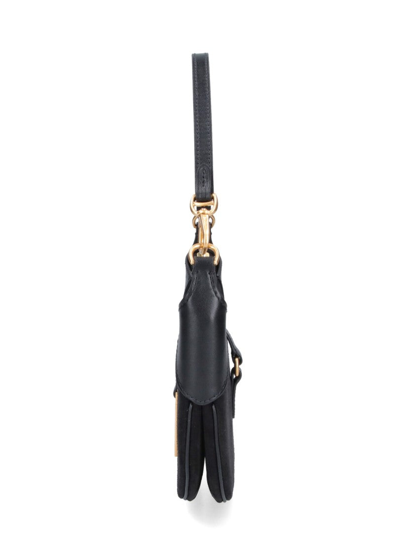 Polo Ralph Lauren Black Polo Id Vachetta Suede Bag