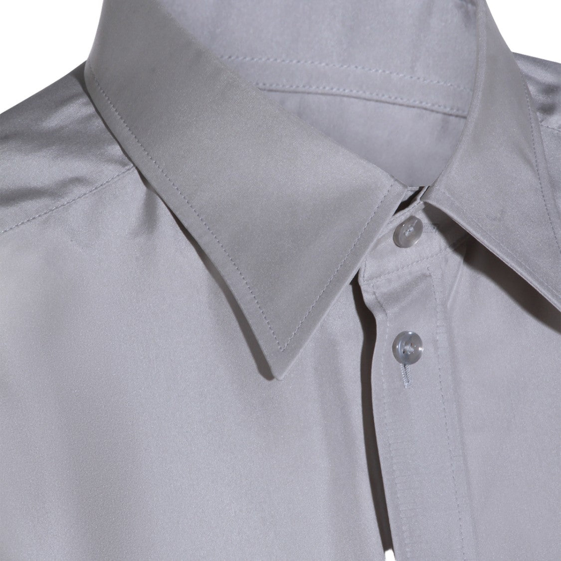 Dolce & Gabbana Button-Down Grey Shirt With Classic Collar