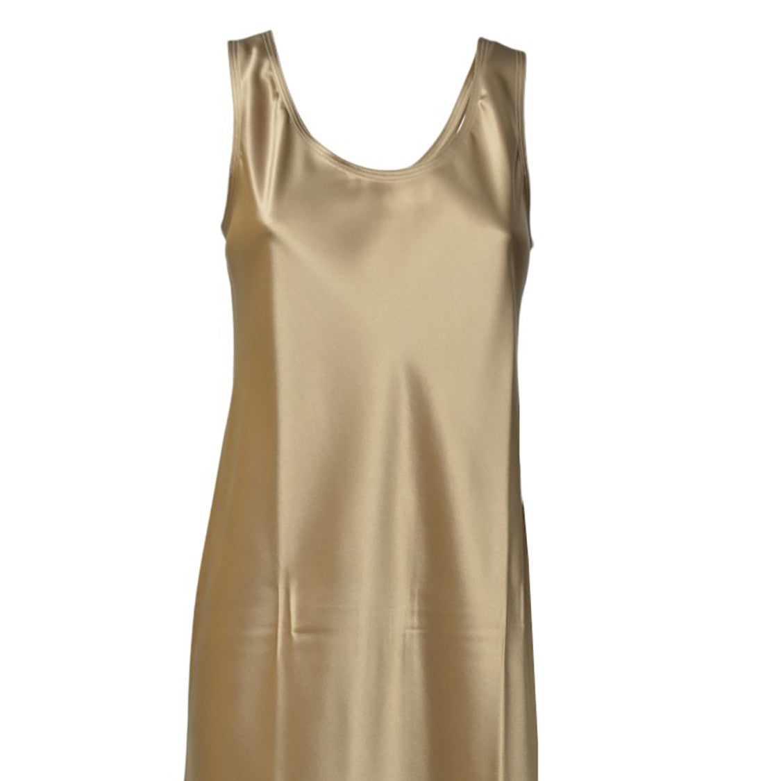 Max Mara Dark Beige Silk Satin Banjo Dress
