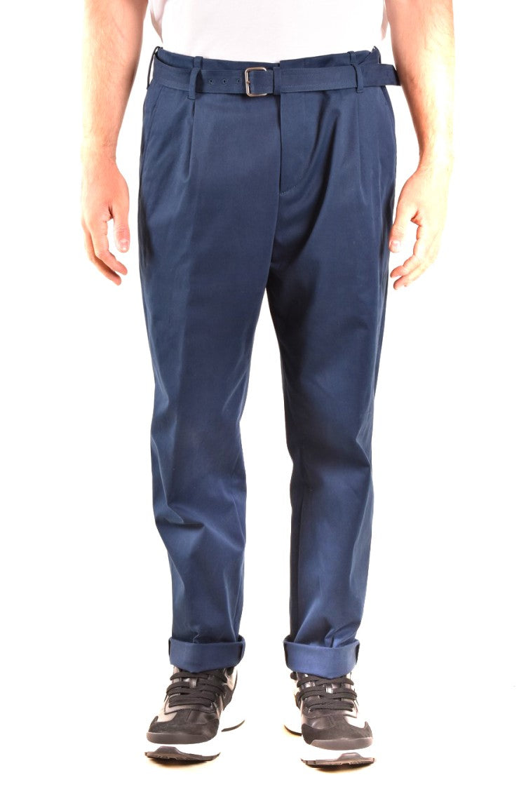Neil Barrett Relaxed Fit Blue Trousers With Tapered Leg