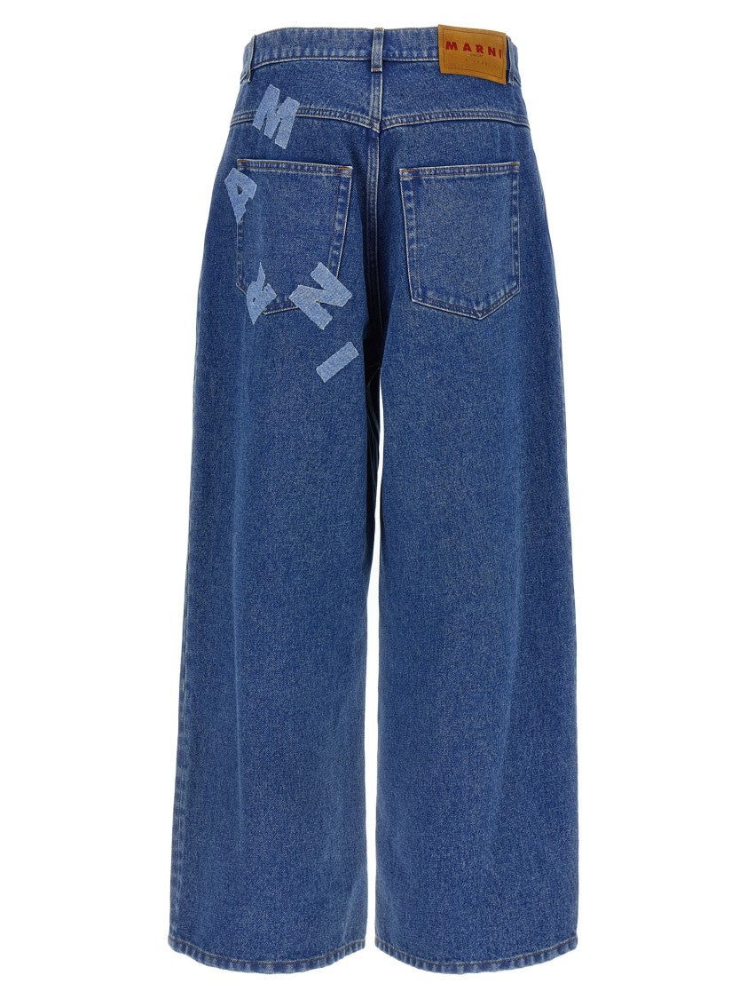 Marni Low Waist Wide Leg Denim Jeans
