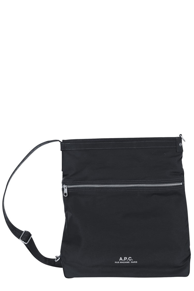 A.P.C. Black Rectangular Nylon Crossbody Bag