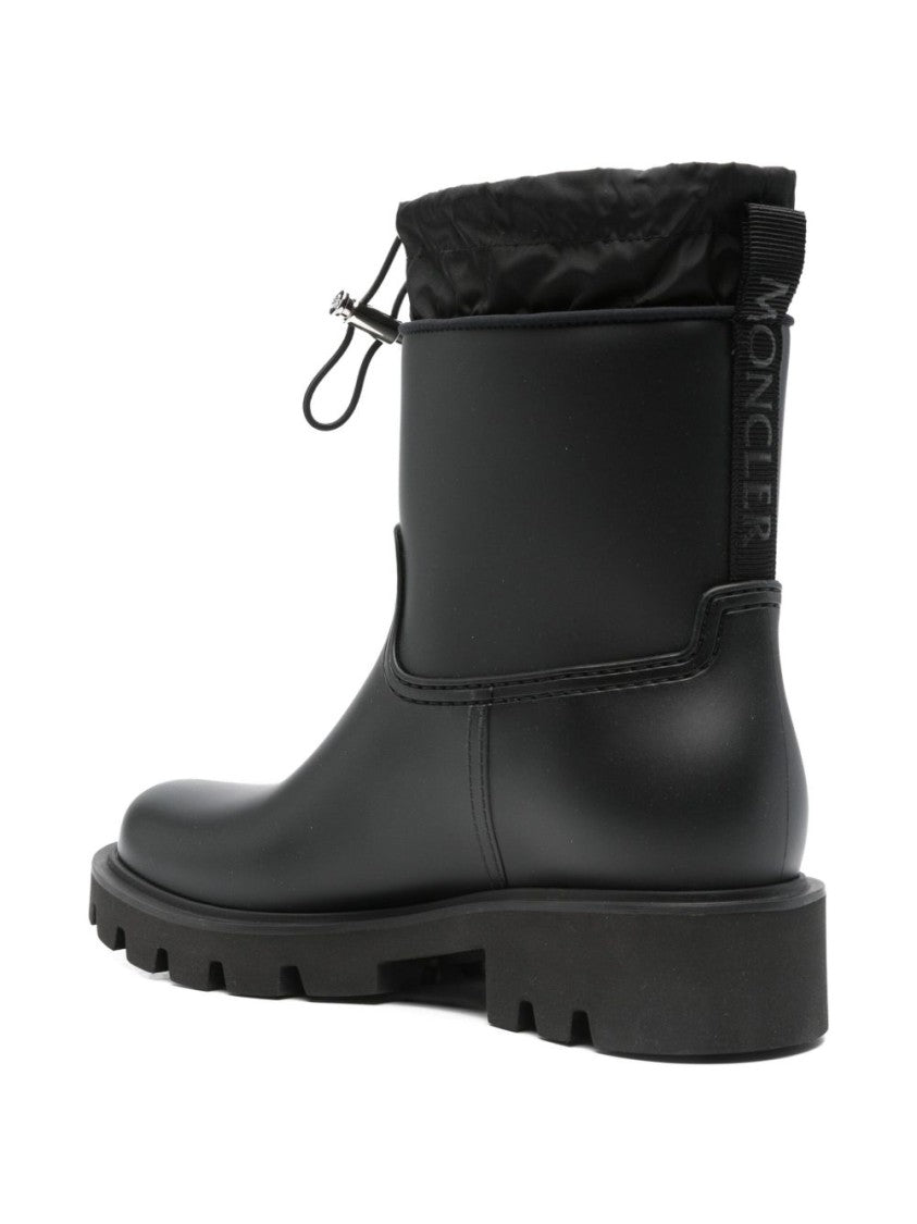 Moncler Matte Black Pvc Ankle Boots