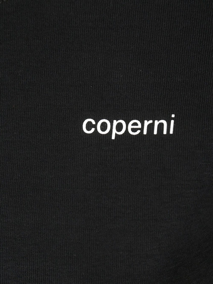Coperni Minimalist Black Cotton Jersey T-Shirt With Logo Detail