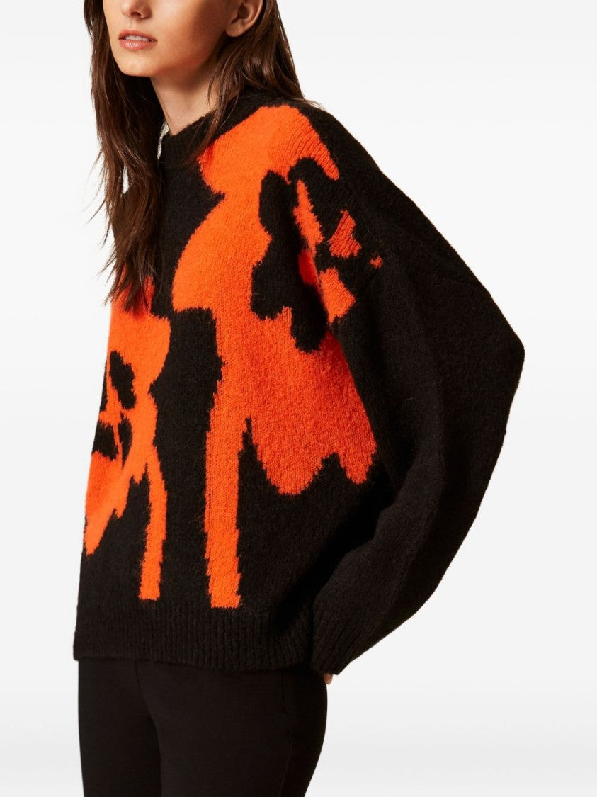 Twin-Set Knit Sweaters With Ribbed Cuffs And Cable Knit Details