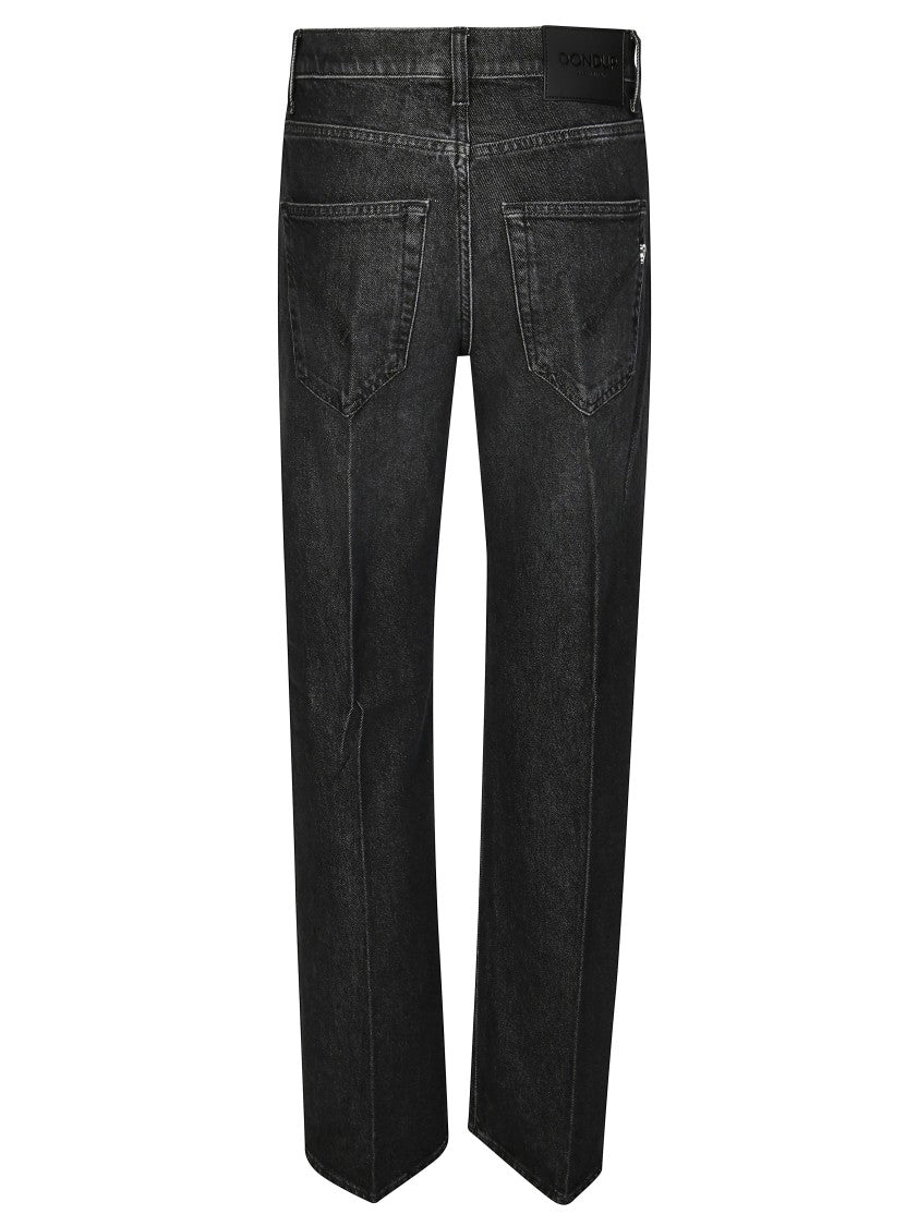 Dondup Tailored Straight Leg Pants With Mid-Rise Waist