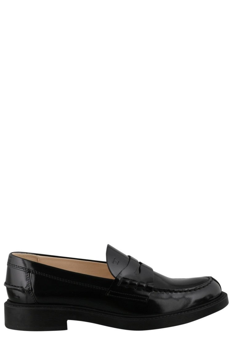 Tod's Polished Leather Loafer With Decorative Strap By Tod's