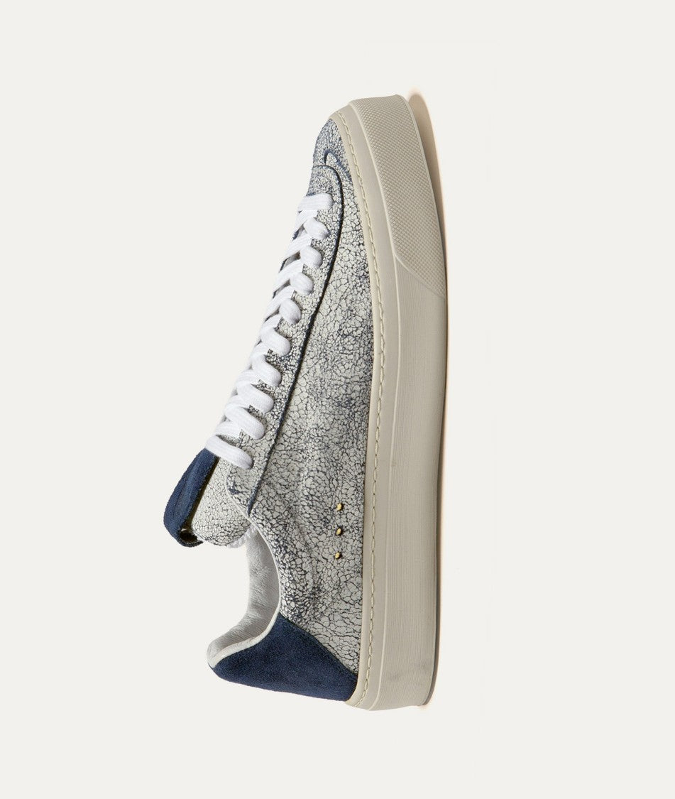 Aqua Alta Venice Craquelé Leather Sneakers With Contrasting Suede Heel