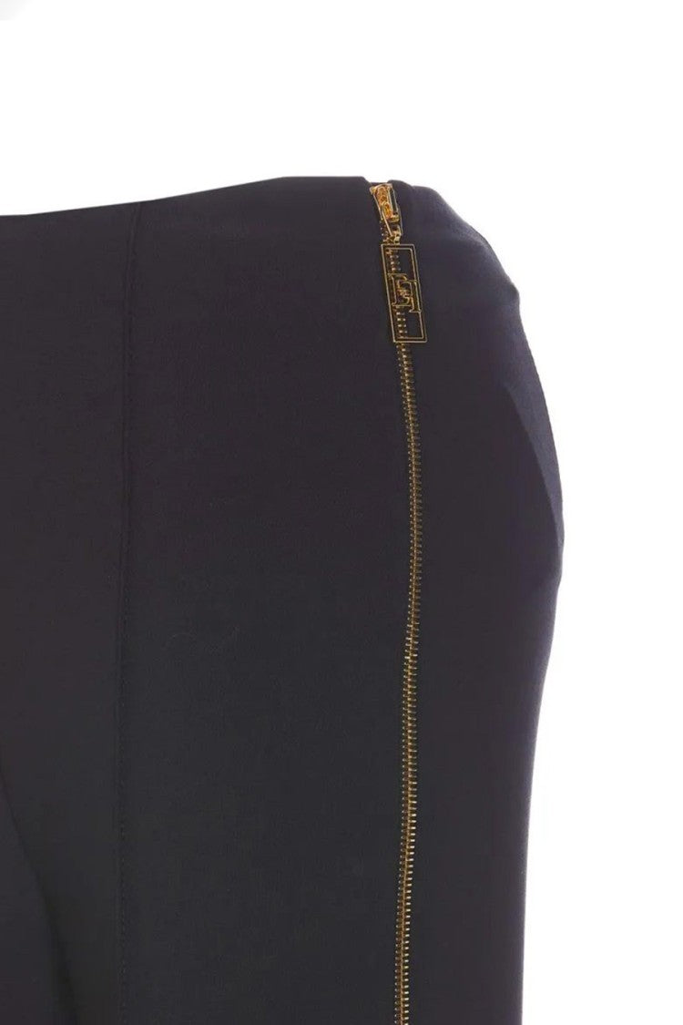 Elisabetta Franchi Tailored Trousers With Gold Zipper Accents