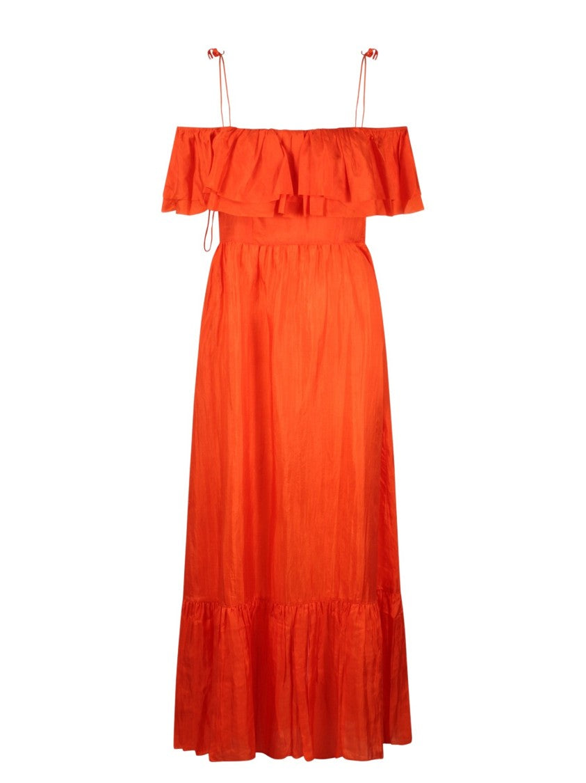 The Rose Ibiza Ruffled Silk Long Dress