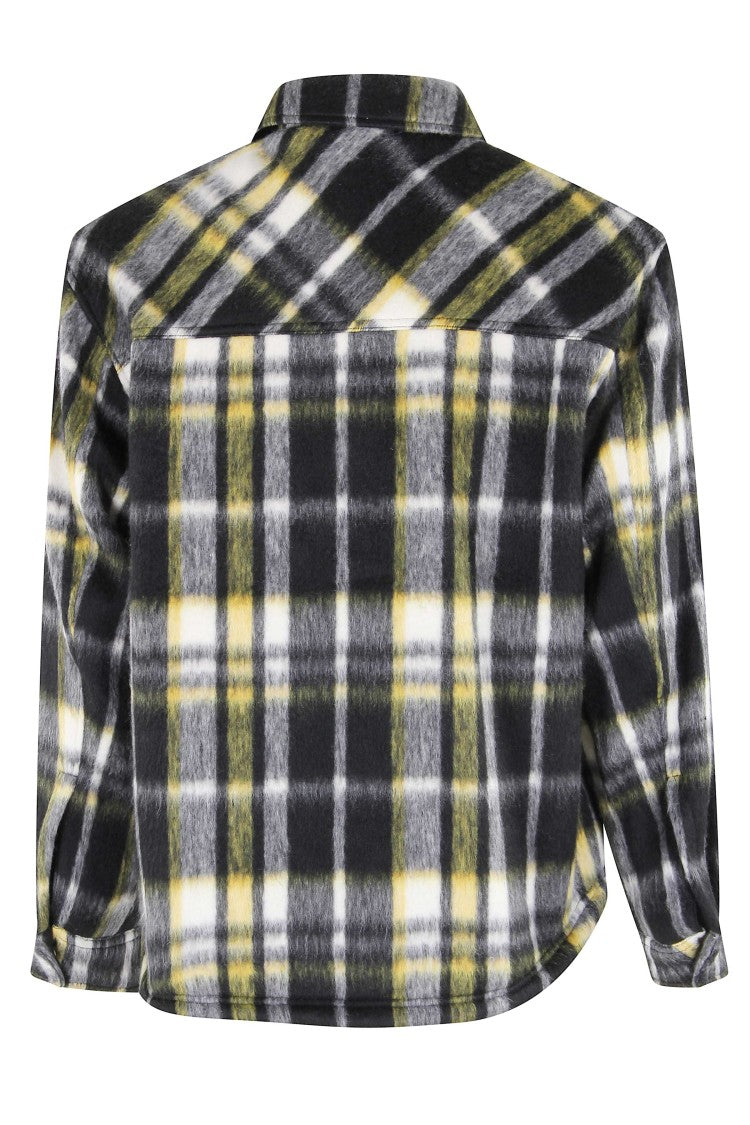 Represent Textured Overshirt Jacket With Bold Plaid Pattern