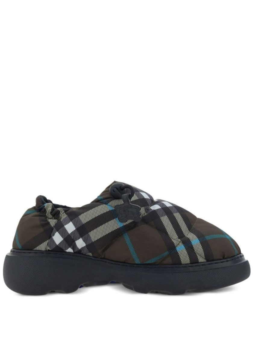 Burberry Quilted Beige Sandals With Distinctive Plaid Pattern