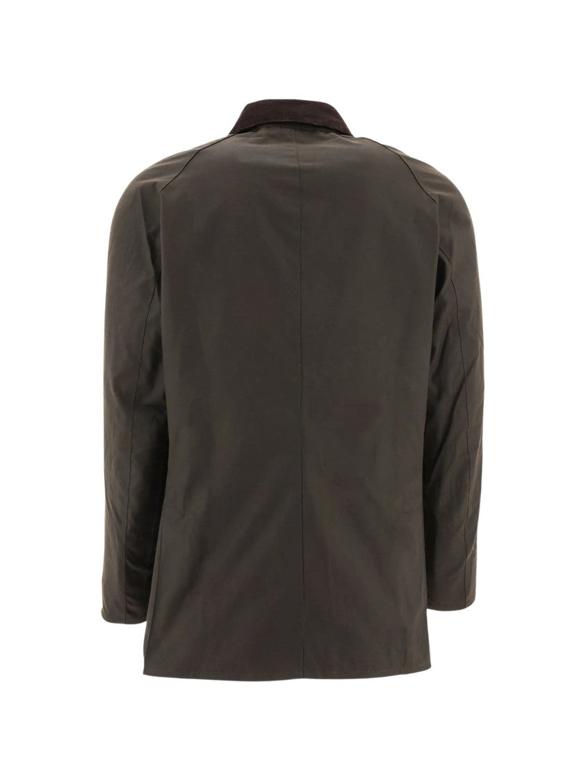 Barbour Ashby Structured Corduroy Collar Waxed Cotton Jacket