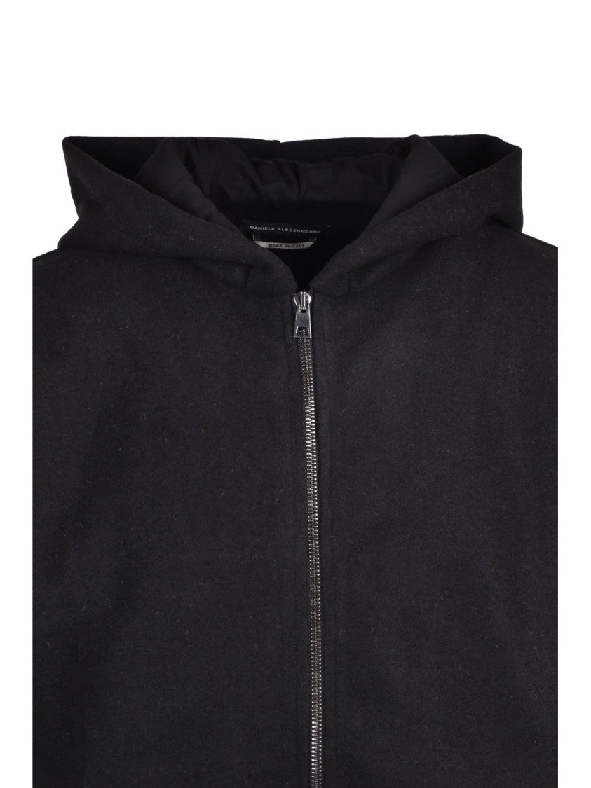 Daniele Alessandrini Black Polyester-Blend Hooded Jacket