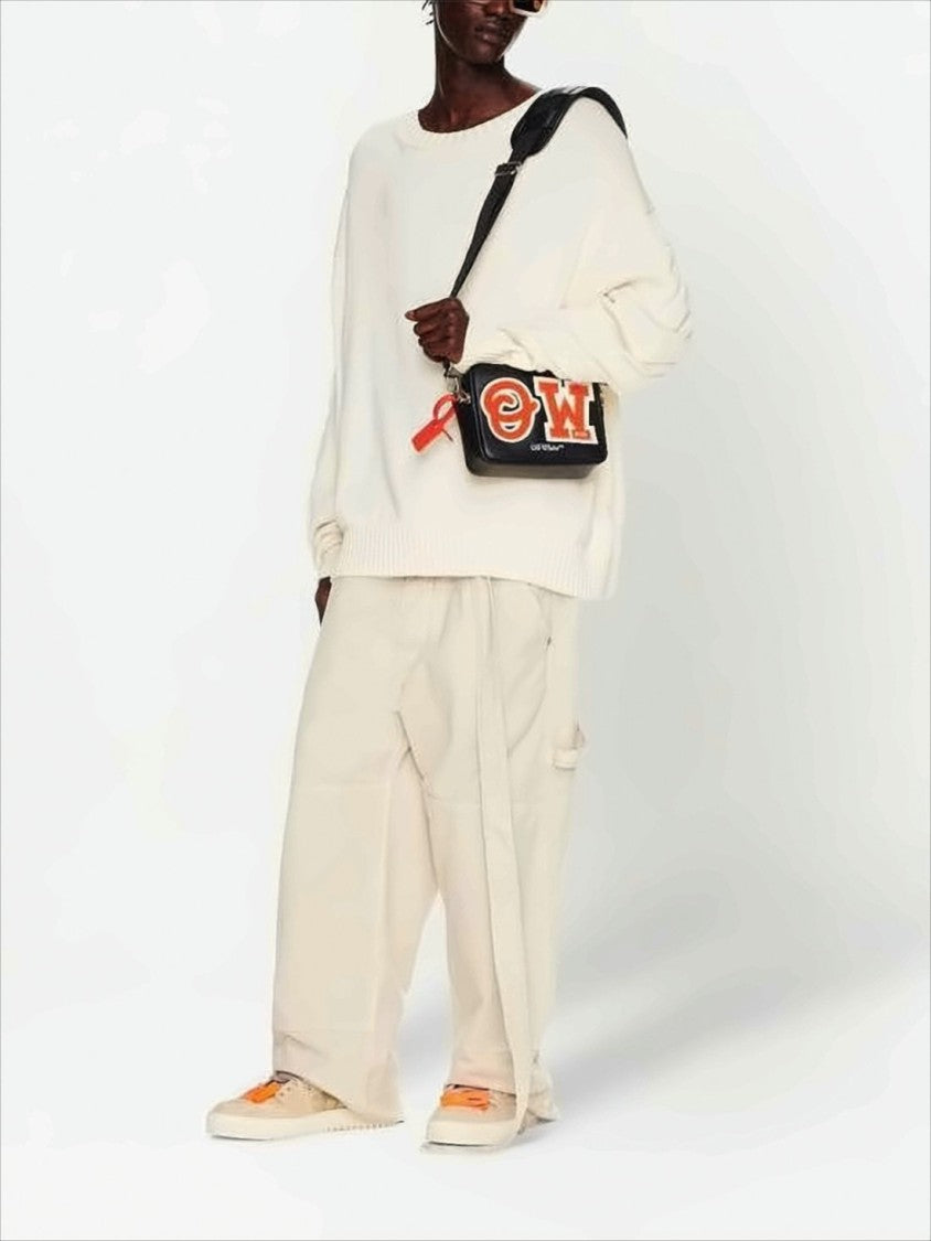 Off-White Relaxed Fit Knit Sweater With Textured Arrow Motif