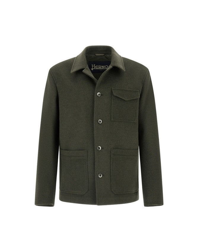 Herno Twill Effect Wool Blend Casual Jacket