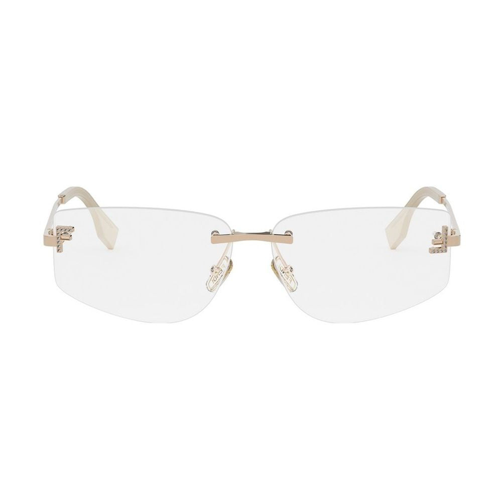 Fendi First Crystal Geometric Rimless Sunglasses