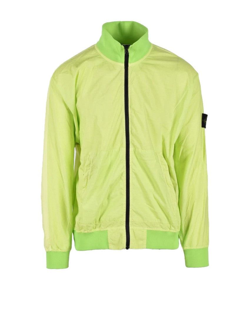 Stone Island Green Zip-Up Cotton-Blend Bomber Jacket
