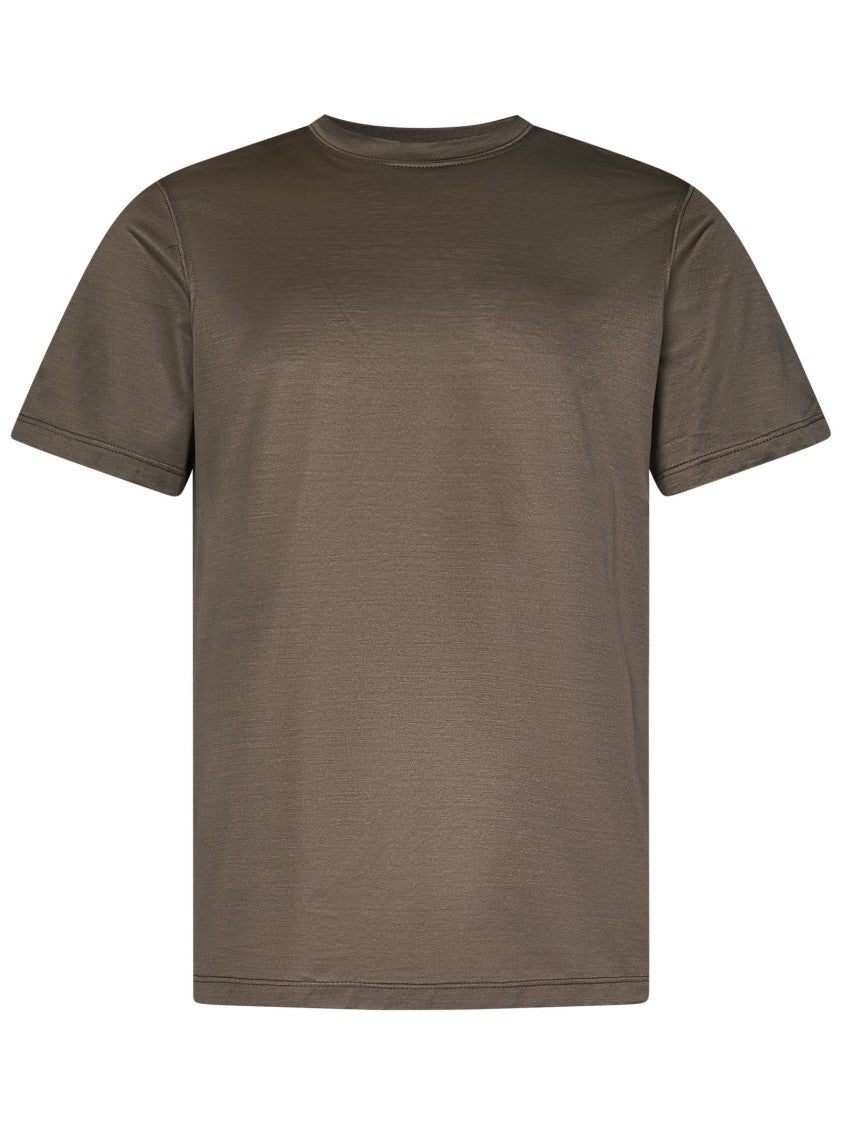 Franzese Collection Brown Cotton T-Shirt With Classic Crew Neck