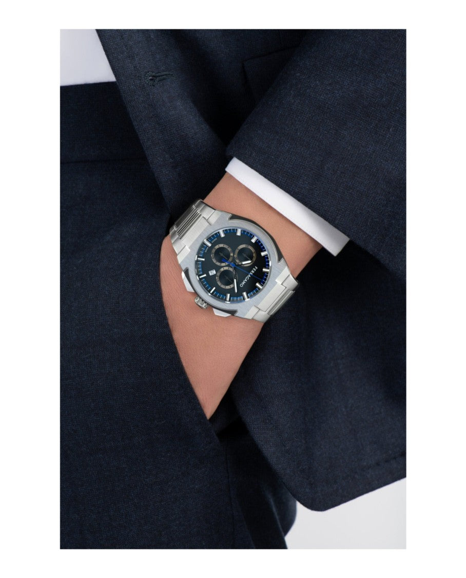 Ferragamo Chronograph Date Quartz Watch With Black Matte Dial