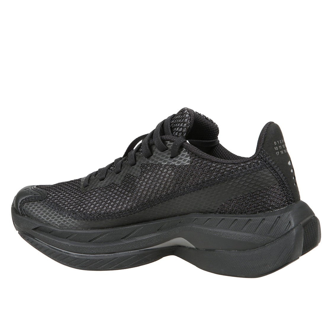 Mm6 By Maison Margiela X Salomon Fully Mesh Black Sneakers With Bold Sole