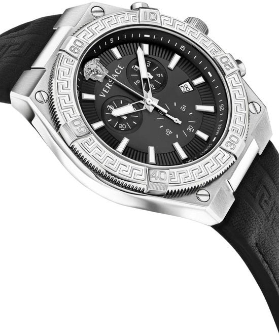 Versace Sporty Greca Chrono Quartz Watch With Stainless Steel Case