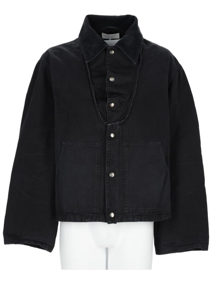 Maison Margiela Cropped Black Denim Jacket With Boxy Silhouette