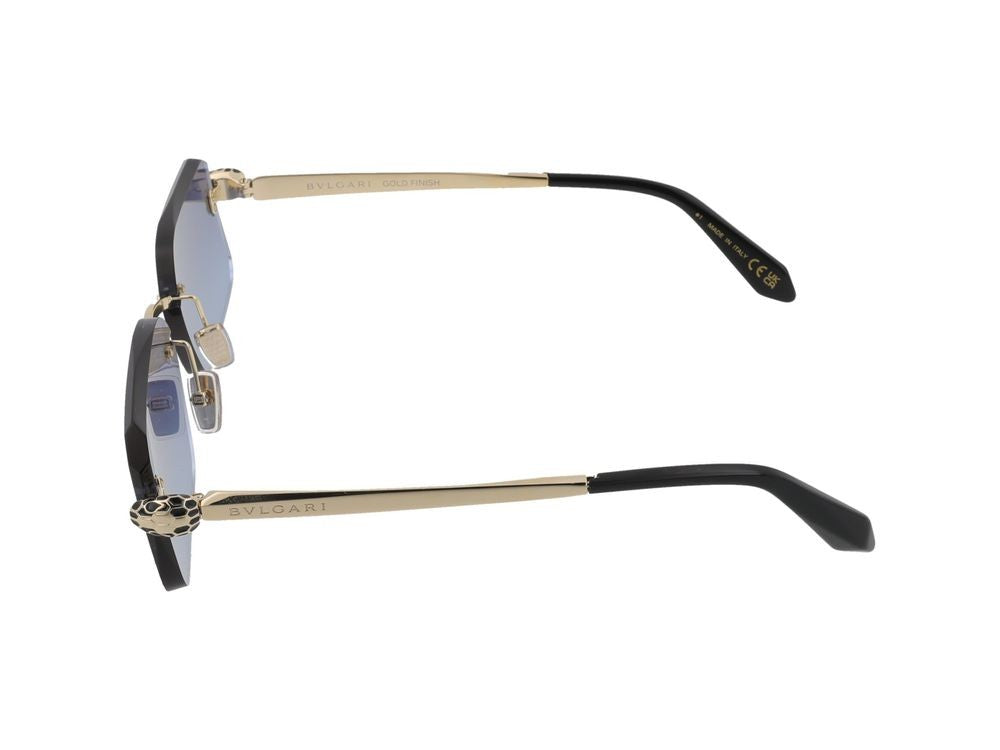 Bulgari Gradient Blue Lens Gold-Toned Temple Sunglasses