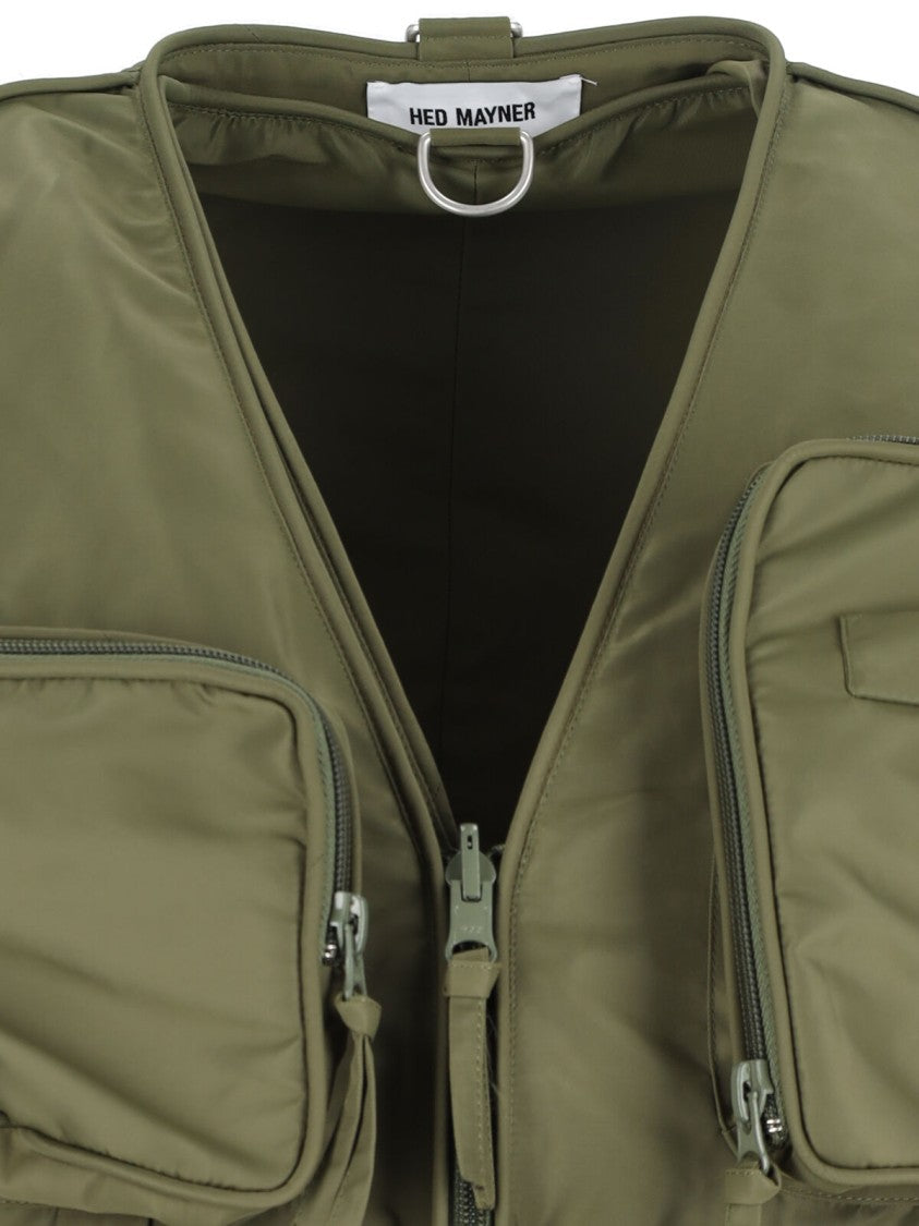 Hed Mayner Sleeveless Utility Jacket With Front Zip