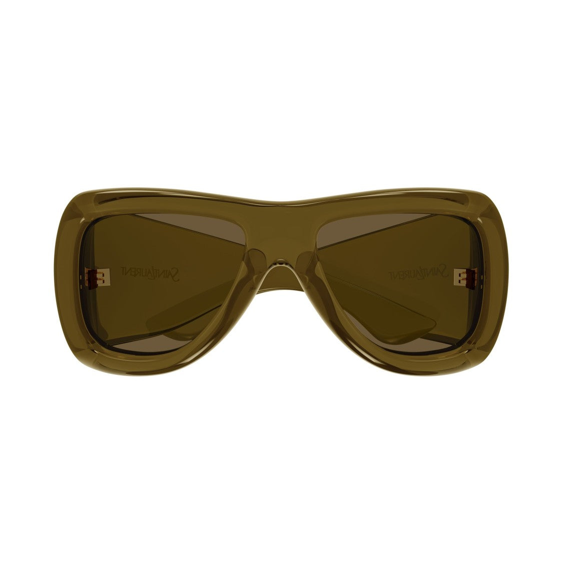 Saint Laurent Oversized Rectangular Sunglasses With Glossy Finish And Subtle Branding