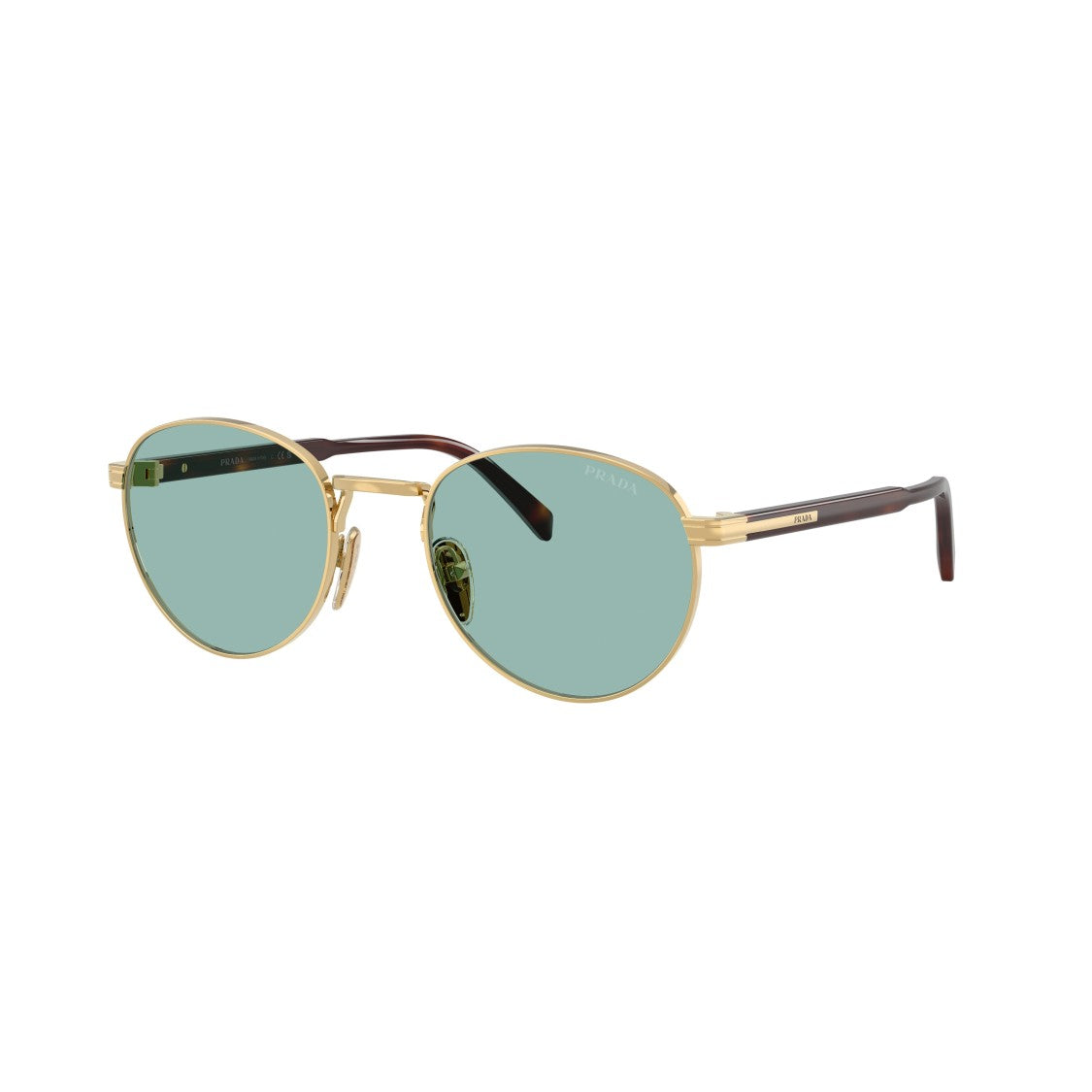 Prada 0Pr B51s Round Green-Tinted Lenses