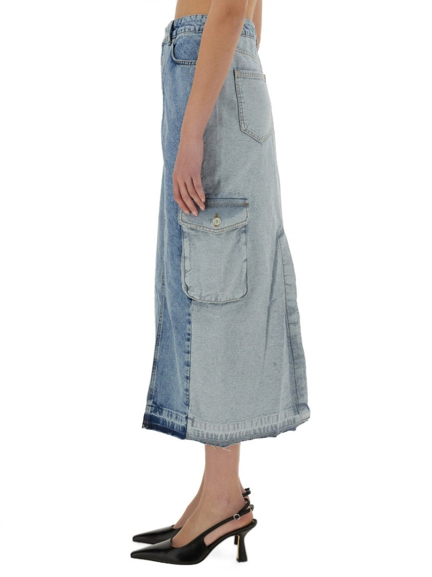 Moschino High-Waisted Long Denim Skirt