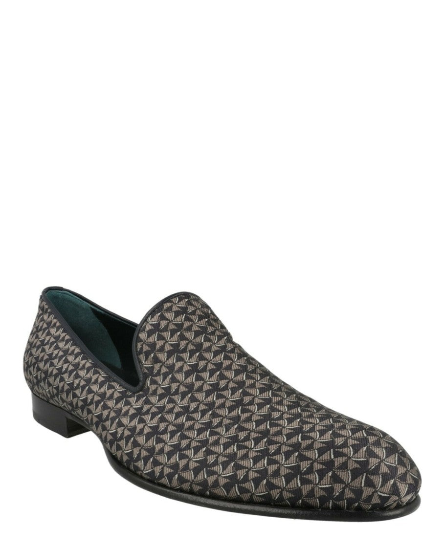 Brioni Geometeric Pattern Slip-On Loafers