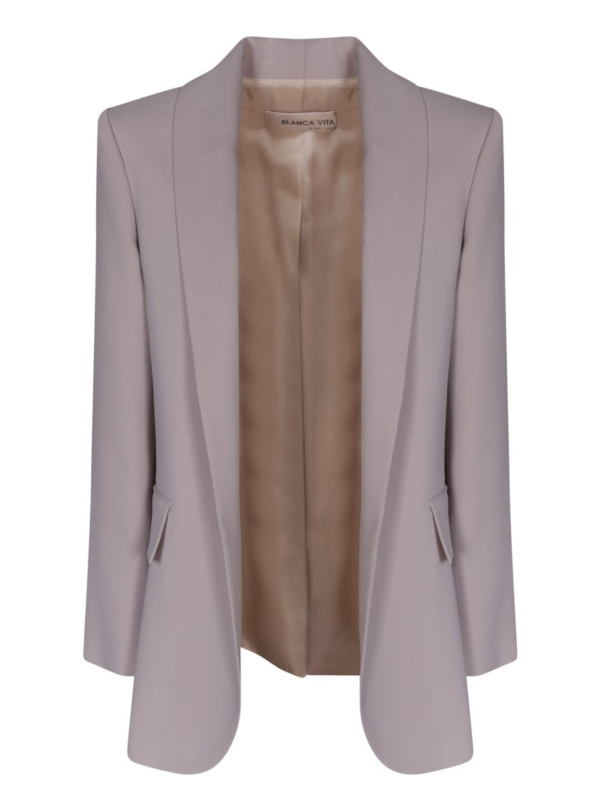 Blanca Vita Beige Open Front Jacket