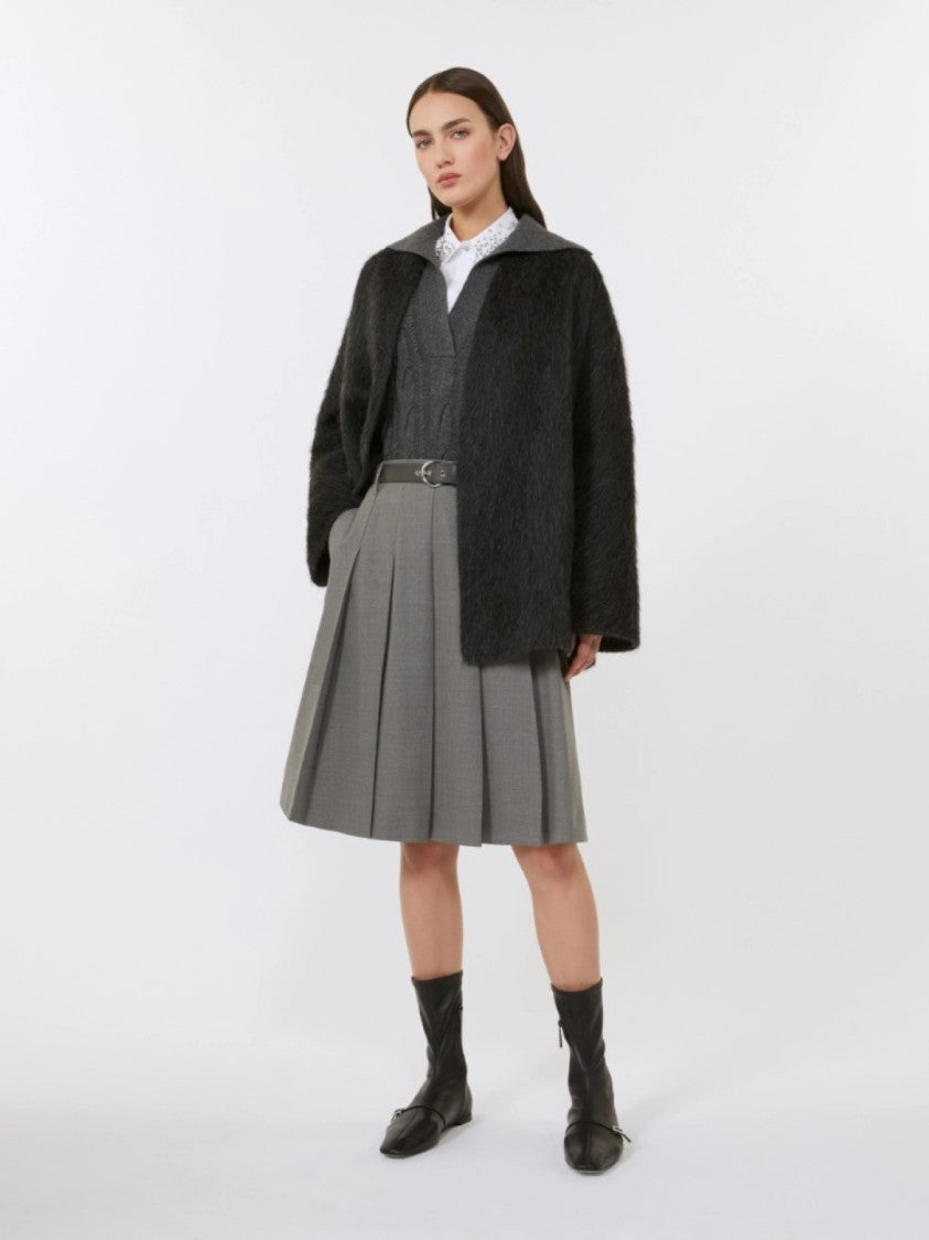 Max Mara Knee-Length Midi Skirt With Structured Pleats