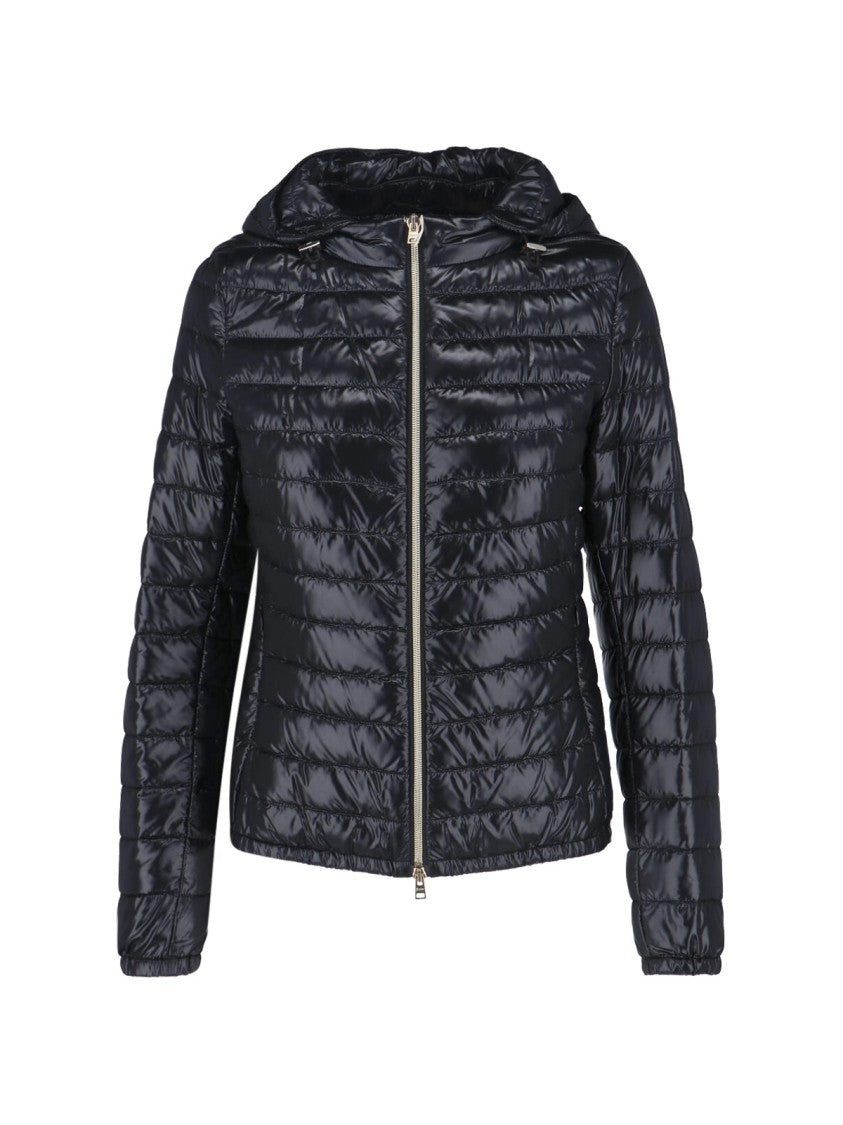 Herno Sleek Black Jacket With High Collar